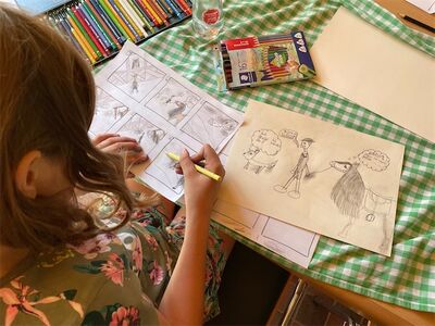 Comic-Workshop „Tuppi Holzwurm 2.0“ für Kinder zw. 6 u. 12 Jahren; Bild: Christina Puth